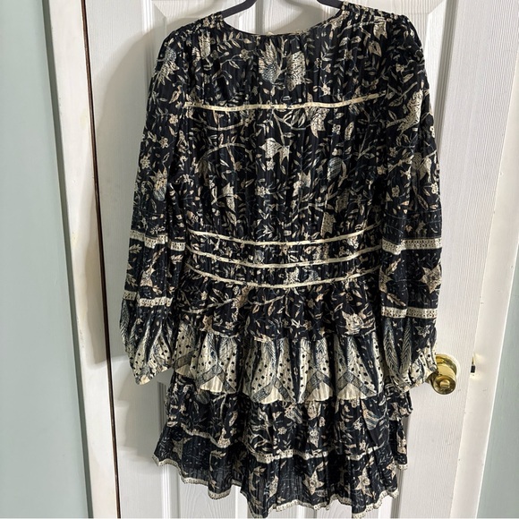Women’s Ulla Johnson Nina Dress in Rainforest Sz 12 Tiered Floral Boho Whimsical - Picture 14 of 15